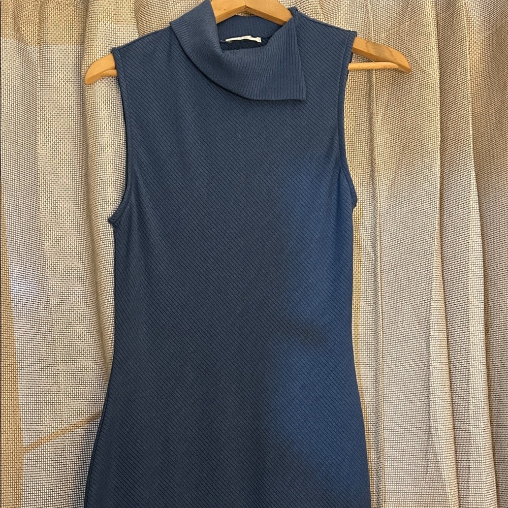 Sage Sleeveless Blue Midi Dress